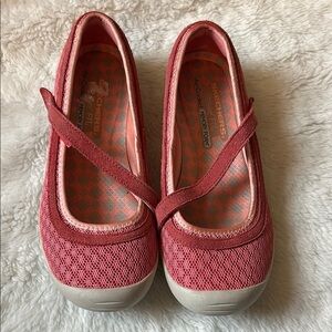 Skechers Pink Flats with Breathable Perforated Design
